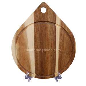 Thinh Tung Thinh Wooden Cutting Board Round Oval Shape Multi Color <b>Wood</b> <b>Handle</b> Hand Polished Durable Modern Design - Product Image 5