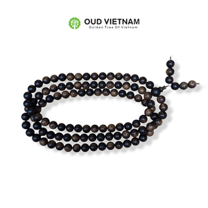 สร้อยข้อมือลูกปัดไม้กฤษณาธรรมชาติ 108 เม็ด ขนาด 12 มม. - ขายส่งจากเวียดนาม สายรัดข้อมือไม้กฤษณาใต้น้ำ - Product Image 6