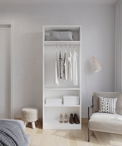 JY lujo diseño europeo puerta de cristal dormitorio armario tamaño personalizado con Panel estilo de madera para muebles para el hogar o Hotel al por mayor - Product Image 5