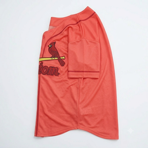 Camiseta de Béisbol Personalizada Sublimada en Rojo Coral, Uniforme de Equipo, Impresión Personalizada, Botones Cosidos, Ropa Deportiva para Hombre - Product Image 3