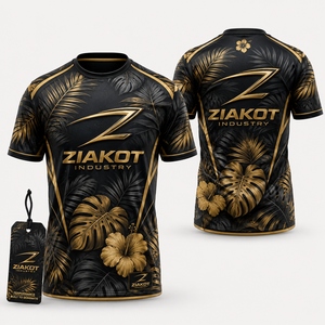 ZIAKOT industry New design Men's Custom Black Black-Old Gold Performance <b>T</b>-<b>Shirt</b> - Product Image 3