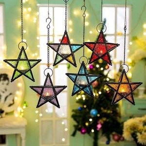 Royal Style Brass Star Lantern <b>Tea</b> Light Holder Christmas Home Decoration Durable Metal <b>Candle</b> Holder - Product Image 6