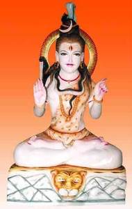 Sculpture exclusive de Shankar Ji en marbre blanc de Makrana, faite à la main, avec une main bénie en position assise, pour la prière, la maison, le bureau - Product Image 6