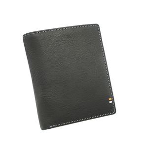 กระเป๋าสตางค์แบบพับสองตอน Castello หนังนิ่ม RFID ป้องกันการโจรกรรมข้อมูล  แบบเปิดด้านบน  ใส่เหรียญได้  บุโพลีเอสเตอร์ สีดำ [ขายดี] - Product Image 2