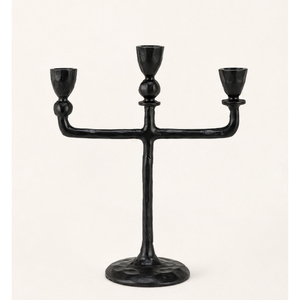 Fine Quality <b>Black</b> Iron <b>Candelabra</b> 3 Arm Candle Holder Handcrafted Cast Aluminum Metal Candlestick for Wedding Table Centerpiece - Product Image 5