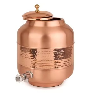 Modern Copper <b>Water</b> Dispenser Drinking <b>Water</b> <b>Container</b> <b>with</b> <b>Tap</b> Perfect for Kitchen Dining Table and Catering Use - Product Image 1