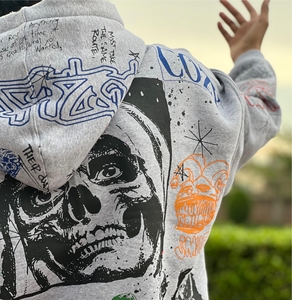 Sudadera con capucha de algodón personalizada para streetwear, con cremallera completa, estampada, de peso pesado, OEM ODM - Product Image 5