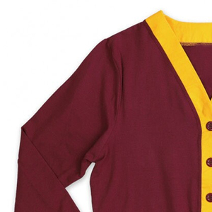Bethune Cookman Wildcats Maroon Yellow V-Neck Cardigans Full Sleeve Button Front Embroidered Logo Women's Sweaters - Product Image 5