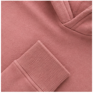 Sweat à capuche décontracté pour homme, couleur rose poussiéreuse, longueur mi-haute, cordon de serrage ton sur ton, poche kangourou, en molleton de coton brossé, personnalisable MHOOD-0025 - Product Image 6