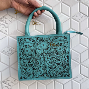 Latest Designer Hand Tooled Carving Leather Shoulder <b>Bag</b> Gypsy <b>Boho</b> Turquoise Colour Vintage Handmade Small Size Stylish <b>Bags</b> - Product Image 1