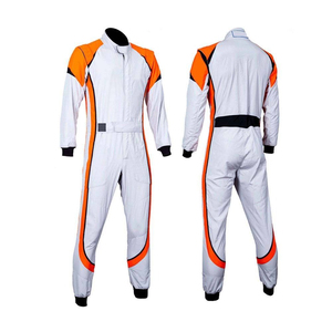 Combinaison de course moto homme ignifuge noire et orange, coupe-vent toutes saisons, à manches longues, en polyester color-block - Product Image 2