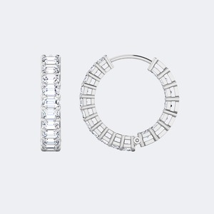 925 Sterling Silver <b>Emerald</b> Cut Lab Grown Diamond Earrings Women Luxury 3.60CTW Certified EF Color VS VVS Purity Wedding <b>Studs</b> - Product Image 6