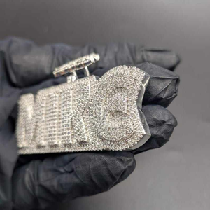 Pendentif Moissanite Luxe Hip Hop Iced Out, Bijou Statement Personnalisé, Collier Streetwear pour Homme - Product Image 2
