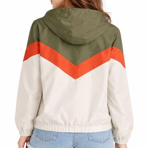 Chaqueta Cortavientos de Nailon para Mujer de Alta Calidad, Chaqueta de Moda para Exteriores con Bloques de Color, Manga Larga, para Invierno, con Cierre Completo, Resistente al Viento y con Capucha - Product Image 2