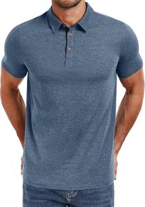 Camiseta Deportiva de Manga Corta para Hombre, de Secado Rápido, Absorbe la Humedad, Ligera, Transpirable, de Spandex/Algodón, para Golf y Tenis - Product Image 2