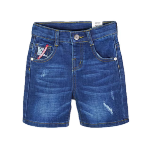 Shorts en jean premium pour garçons, tissu tissé brodé, respirant, taille élastique, décontracté, pour l'été, OEM Bangladesh - Product Image 3