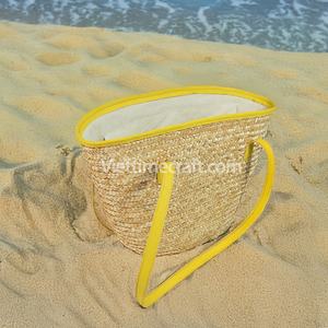 Viettimecraft, Bolso de Paja Tejido a Mano Sostenible de Japón, Color y Tamaño Personalizables, Dos Tamaños, Para Todas las Temporadas, Artesanía Vietnamita, Venta al Por Mayor - Product Image 1