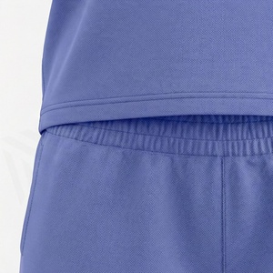 Ensemble 2 pièces pour femmes, t-shirt à manches courtes en tricot uni à coupe ample et short au-dessus du genou, col rond, décontracté, pour le printemps et l'été - Product Image 5