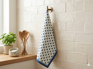 Serviette de cuisine à imprimé oiseaux en viscose et lin, serviette suspendue pour la maison - Product Image 6