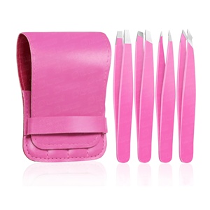 Pinzas para cejas con punta inclinada de Venta caliente, pinzas para desplumar el cabello con punta plateada de Color amarillo para ajustar las cejas - Product Image 5