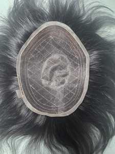 Swiss Lace U Part <b>Wig</b> Remy Human Hair Natural Black Transparent Lace Glueless Medium Length 130% Density Indian Hair - Product Image 6