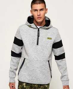 เสื้อฮู้ดซิปหนึ่งในสี่สำหรับผู้ชายจาก One Ten One Apparel สีเทาเฮเธอร์แบบคัลเลอร์บล็อก - Product Image 5