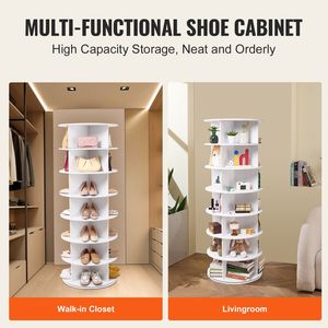 Scarpiera Girevole a 7 Livelli, Espositore per Scarpe Rotante a 360 Gradi, Carosello Portascarpe in Alluminio, Lazy Susan - Product Image 3