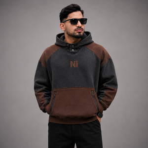 Custom Men's Heavyweight 330g 100% Cotton Fleece Oversized Lined Cartoon Print Pullover Hoodie OEM ODM Wholesale Supplier - Product Image 1