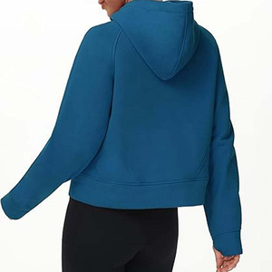 Sweats à capuche zippés tendance pour femmes, vestes polaires amples anti-boulochage respirantes, imprimé personnalisé sur le devant, 100 % coton, décontractés pour l'hiver - Product Image 2