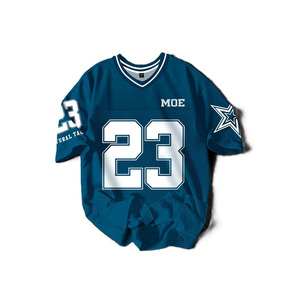 Camiseta de Fútbol Americano de Malla Personalizada al por Mayor para Hombre, Uniforme de Equipo Transpirable de Poliéster, Ropa Deportiva con Cuello en V, Alta Calidad, OEM, al por Mayor - Product Image 2