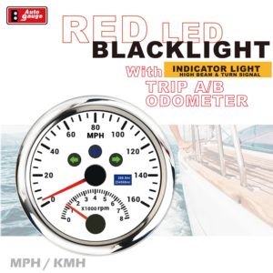 85mm 3 3/8 inch phổ điện Tự động đo 2in1 trắng GPS Đồng hồ tốc độ 160 <span class=keywords><strong>MPH</strong></span> đo đường chùm cao tín hiệu rẽ tachometer MAR - Product Image 2