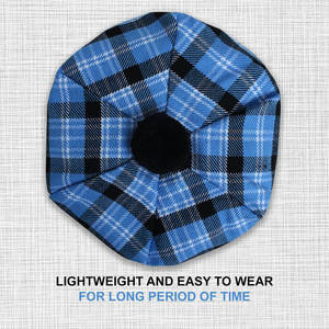 Chapeau écossais en laine personnalisé avec pompon, bonnet en acrylique à motif tartan, vente en gros - Product Image 2