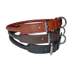 Collier pour chien en cuir roulé, doux, rond, durable, réglable, confortable, pour l'entraînement et la promenade, fournisseur en gros OEM - Product Image 4