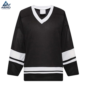 Camiseta de hockey sobre hielo en blanco para practicar, uniforme de equipo personalizado, de alta calidad, en colores blanco y negro, para hombre, para uso deportivo. - Product Image 5
