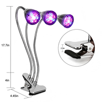 Lampe de culture LED pour plantes avec pince flexible, lampe de croissance à spectre complet pour plantes d'intérieur, herbes et semis avec minuterie automatique