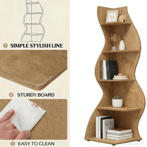 <b>Tall</b> Bookshelf Stylish Bookcase for Home or Office Versatile <b>Storage</b> Solution - Product Image 4