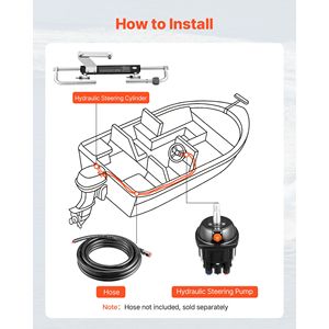 Kit Sterzo Idraulico 90 HP Pompa Cilindro 6.9 MPa 1000 psi Alluminio - Product Image 6