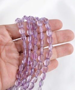 Amethyst <b>Checker</b> Cut Oval Beads I 16 Inches Natural Amethyst Faceted Oval Beads For Fine Jewelry Making I <b>Top</b> Quality Beads - Product Image 5
