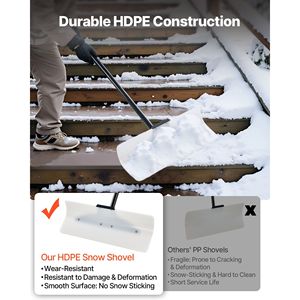 Pelle à neige en plastique HDPE de 24 pouces de large avec lame ergonomique, pelle à neige d'hiver segmentée, pelle à neige extérieure H - Product Image 3