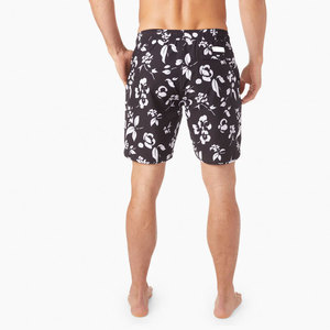Shorts de bain pour hommes à imprimé floral, taille mi-haute, cordon de serrage, séchage rapide, en polyester, décontractés, style Bermuda - Product Image 4