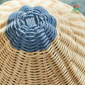 Panier de rangement en fibre de bambou Nhat Minh, forme conique, couvercle conique, couleur marron naturel - Product Image 4
