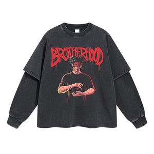 Camiseta estilo Y2K con logo personalizado, camiseta holgada, 100% algodón, corte cuadrado, doble capa, manga corta, secado rápido, camisetas para hombre - Product Image 1