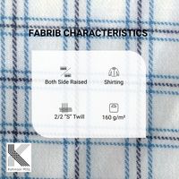 Kemeja Flanel Pria 100% Katun 160GSM Plaid 2/2 S Twill Lengan Panjang OEM ODM