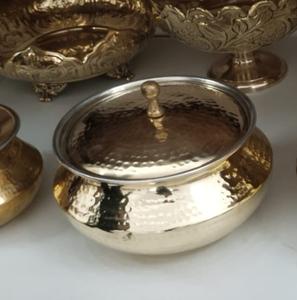 Olla de Latón Puro Hecha a Mano Tradicional India para Cocina Tradicional India con Revestimiento de Estaño al por Mayor - Product Image 1