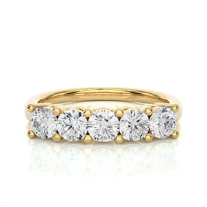 Bague en or 18 carats avec 7 pierres de diamant rondes de 0,52 carat, bague en diamant rond, bague en diamant fin à vendre - Product Image 3