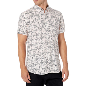 เสื้อเชิ้ตแขนสั้นลายจุดสีขาวสำหรับผู้ชาย ผ้าฝ้าย 100% ระบายอากาศได้ดี สไตล์ลำลองสำหรับฤดูร้อน - Product Image 1