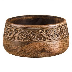 ชามสลัดวินเทจสีขาวขัดเงา เป็นมิตรกับสิ่งแวดล้อม ตกแต่งด้วยไม้ธรรมชาติ สำหรับใช้ในบ้าน โรงแรม งานแต่งงาน และงานจัดเลี้ยง - Product Image 4