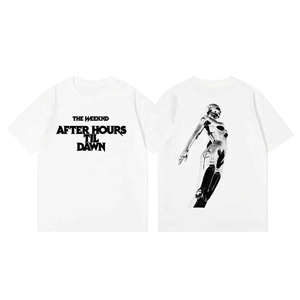เสื้อยืดแขนสั้นสีเทาพิมพ์ลายหุ่นยนต์ คอกลม ทรงโอเวอร์ไซส์ สไตล์ลำลอง ผ้าฝ้ายเจอร์ซีย์ 100% สำหรับผู้ชาย - Product Image 2