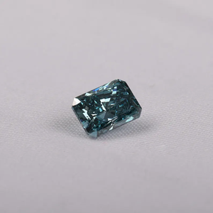 Diamant de laboratoire bleu fantaisie, taille radiant, certifié, couleur vert-bleu profond, haute clarté - Product Image 2