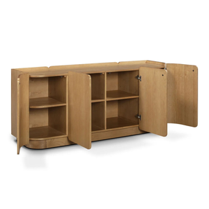 Modern Solid Wood Living Room <b>Cabinet</b> Minimalist Side Console Storage <b>Buffet</b> Entryway Accent Cupboard - Product Image 6